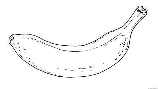 Kolorowanka długi banan